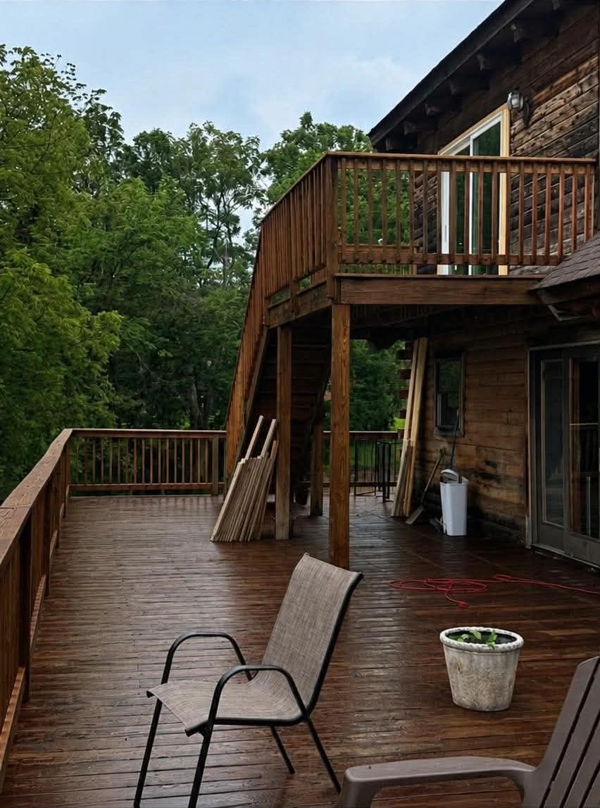 Stained deck