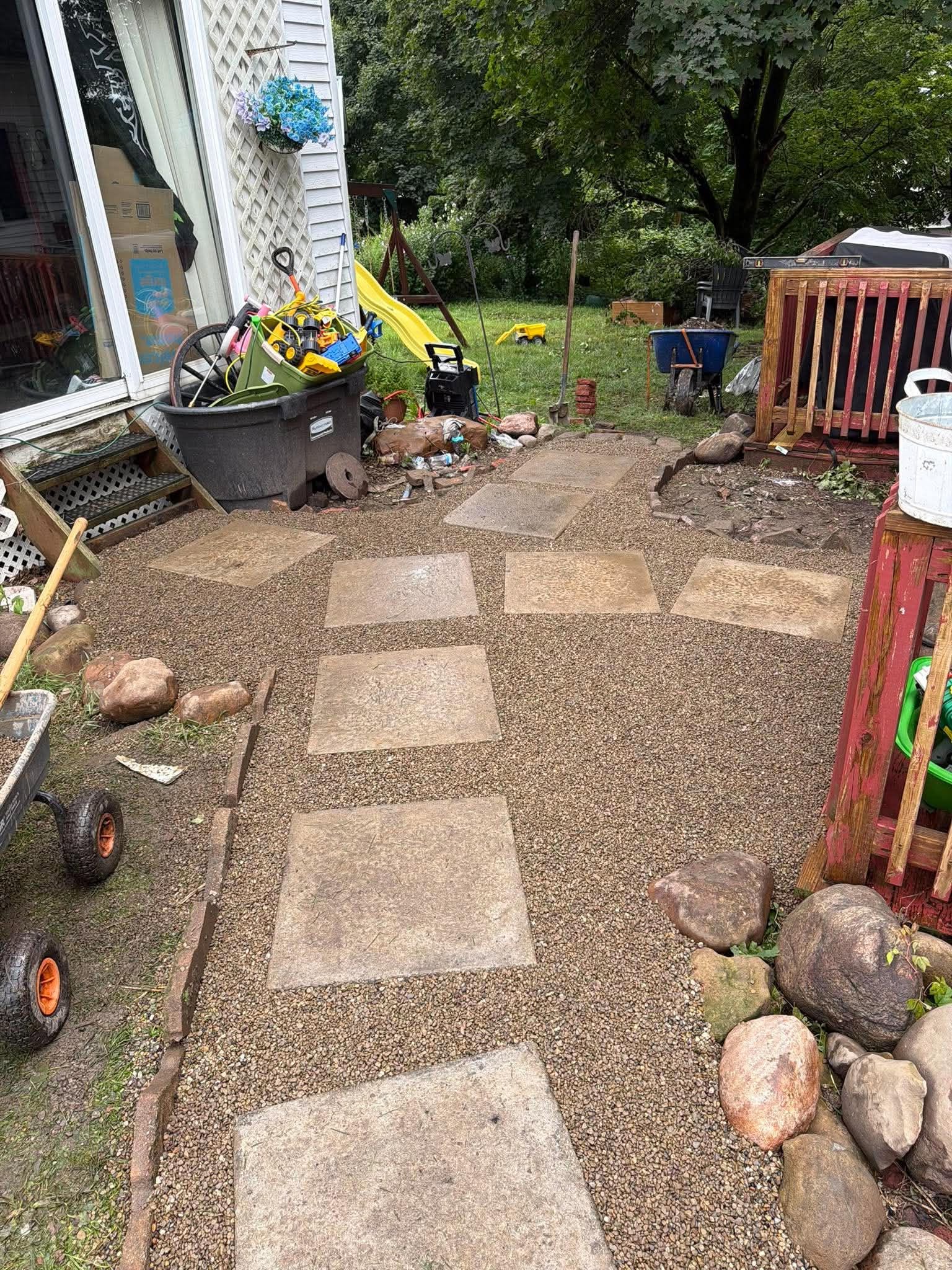 Paver walkway installation
