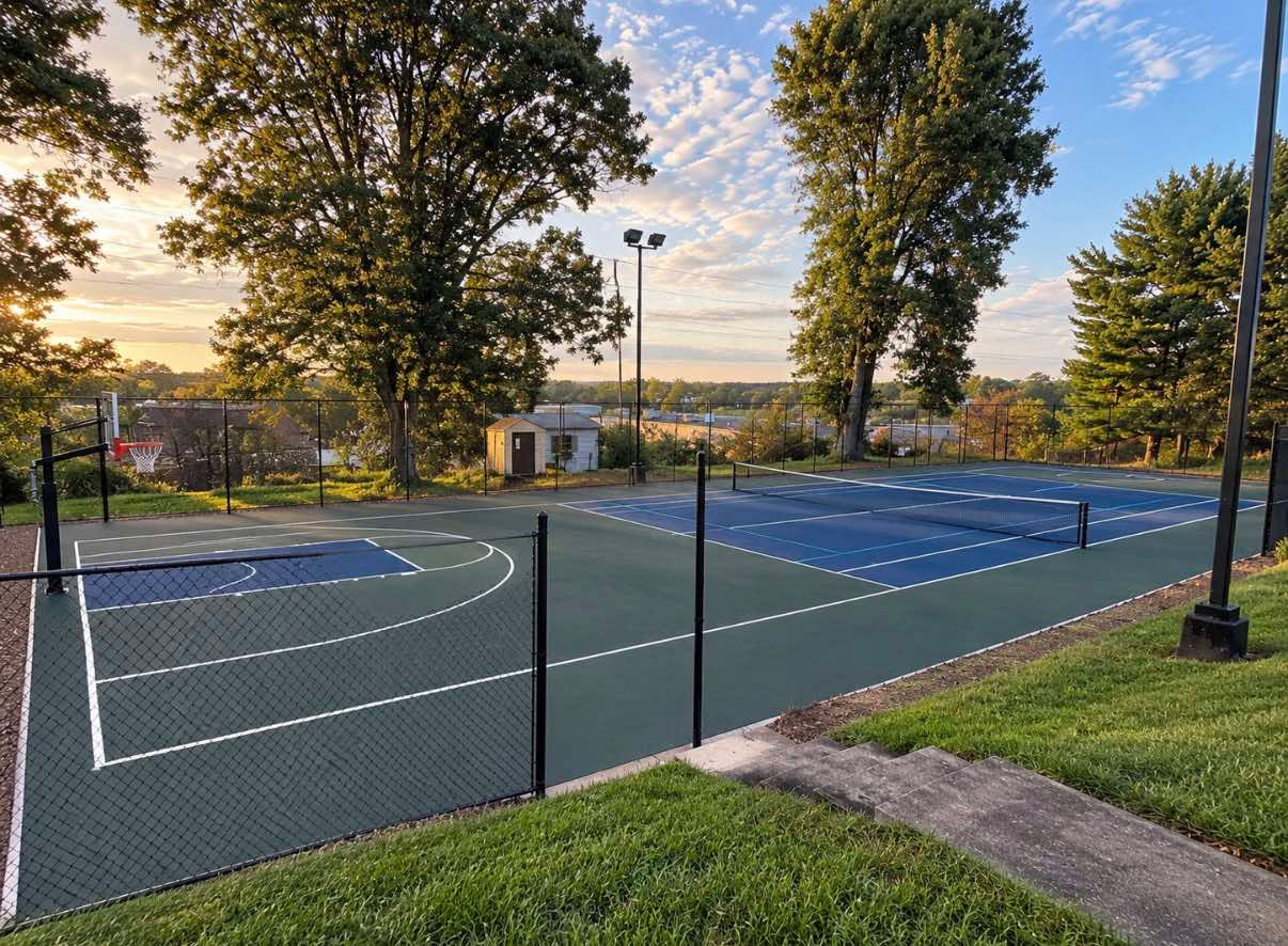 Finished basketball and tennis court